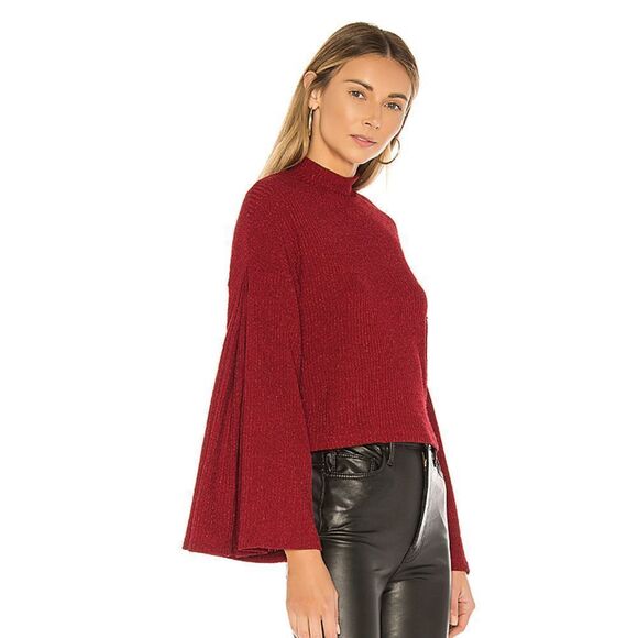 Lovers + Friends Mabel Sweater in Ruby Metallic - Picture 2 of 2